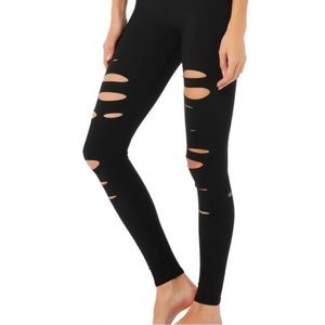 Alo High-Waisted Ripped Warrior Leggings